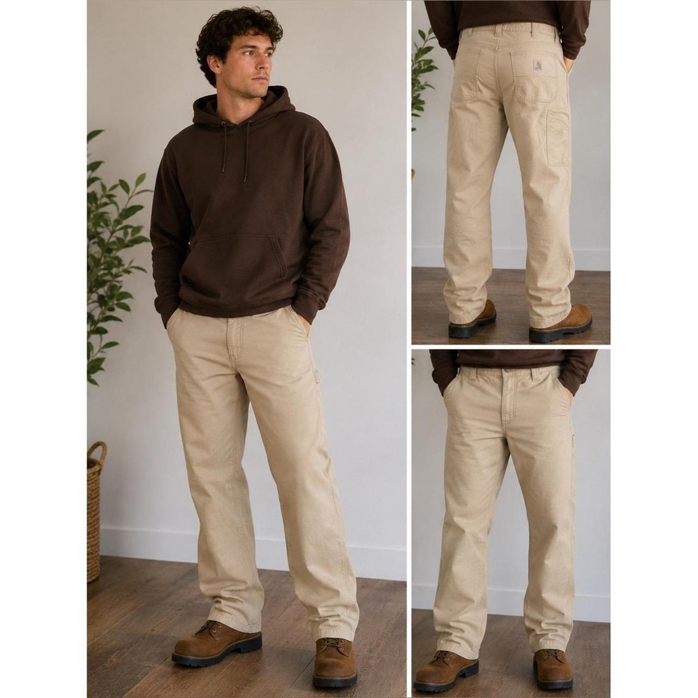 Carhartt Relaxed Fit Utility Work Pants Khaki Tan 32x30 Carpenter Workwear